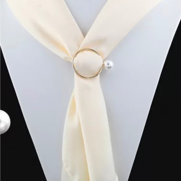 (3PCS $18) Simple classic round pearls Scarf ring. - Picture 4 of 13